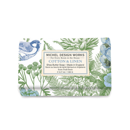 Michel Design Works Medium Bath Soap Bar - Cotton & Linen